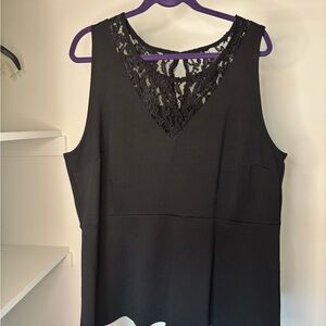 Lane Bryant Black Lace Detail Tank Top